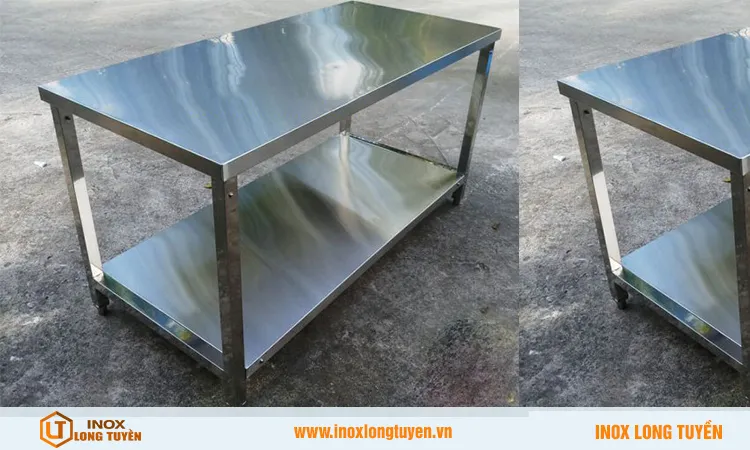Bàn inox 2 tầng