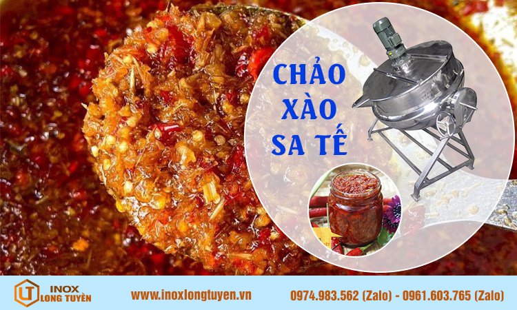 Quy Trình Làm Sa Tế Ớt Kinh Doanh Số Lượng Lớn Bằng Chảo Xào Cánh Khuấy Lệch Tâm
