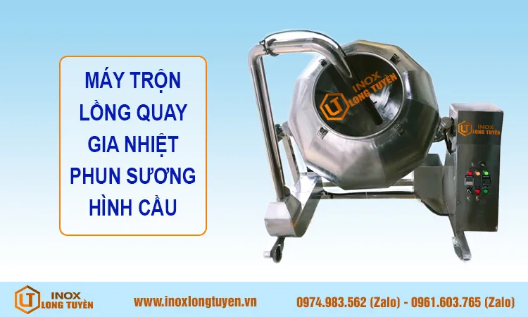 Máy trộn lồng quay gia nhiệt phun sương hình cầu