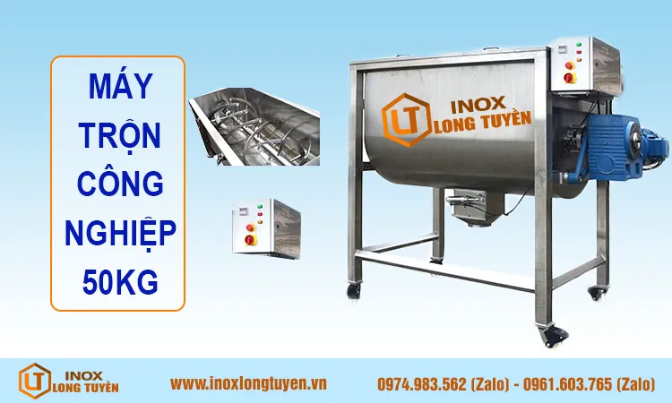 Máy trộn công nghiệp nằm ngang 50kg - Hình 2